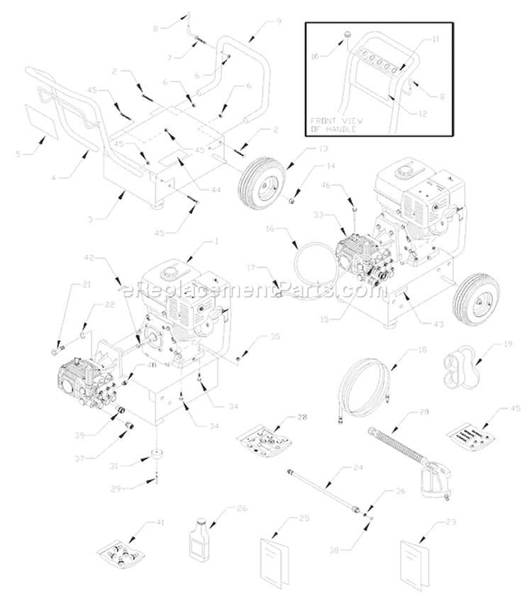 Page B Diagram and Parts List for 1539-0  Briggs and Stratton Pressure Washer